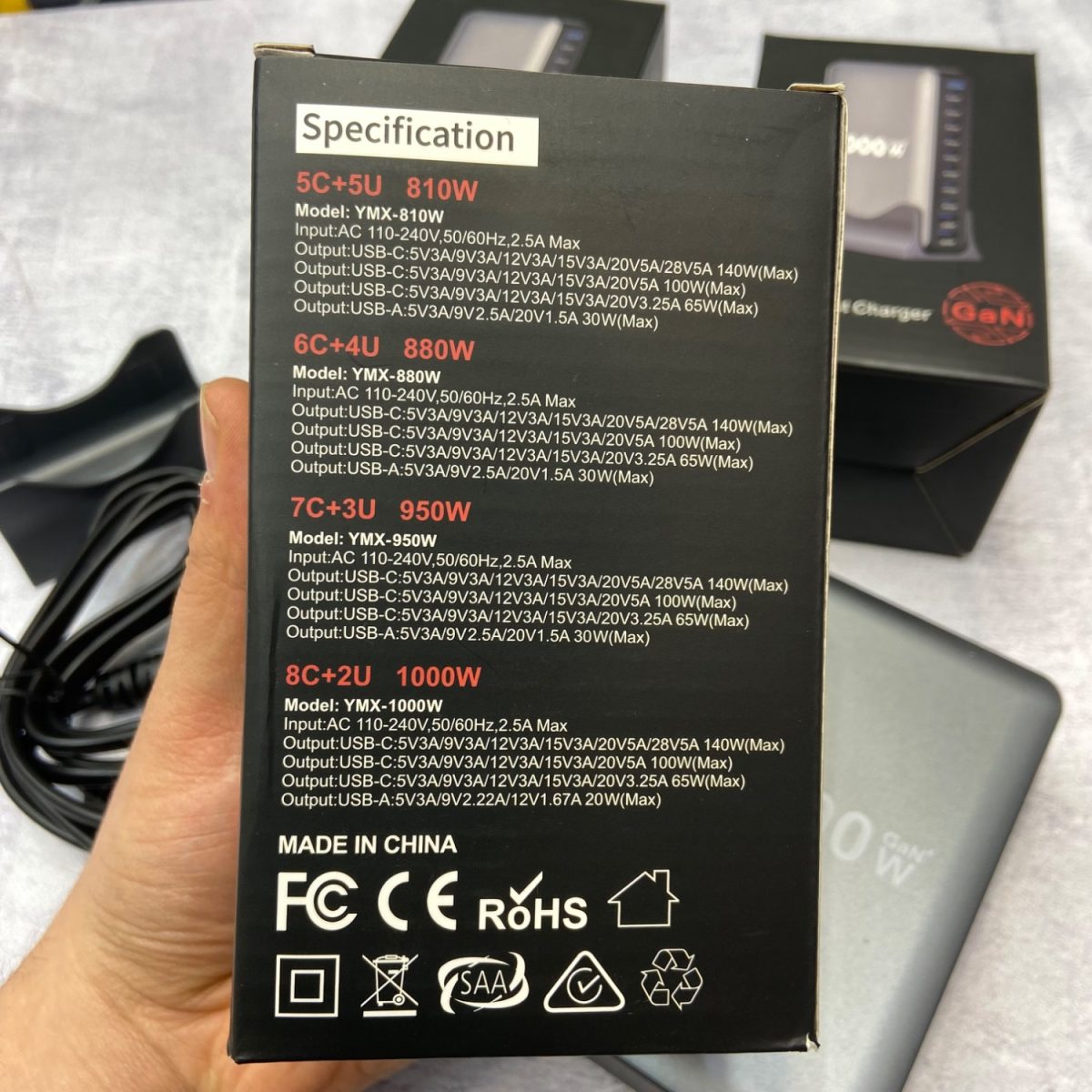 شارژر رومیزی 140 وات 10 پورت مدل MH_1000W - Image 7